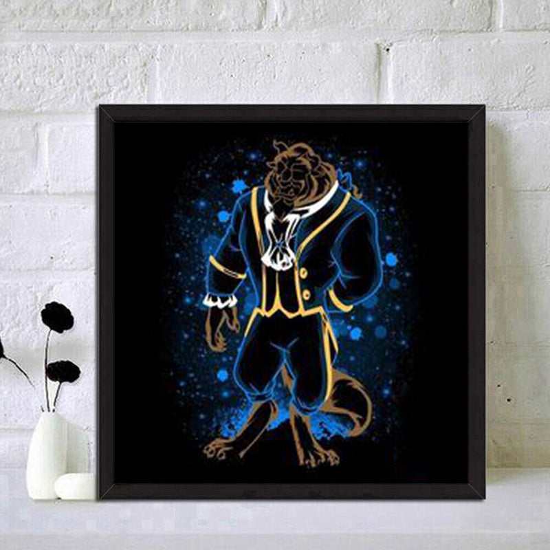 5D Diamond Painting Kit Cartoon Beast Full Round Drill Rhinestone DIY Wall