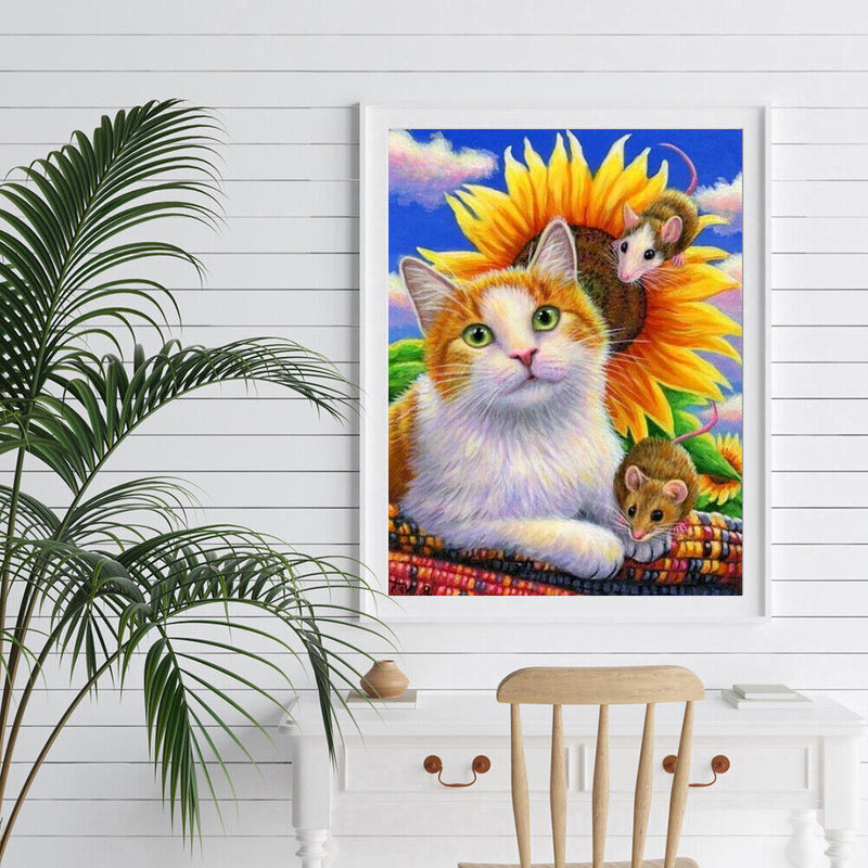 DIY Cat Animal Pattern Frameless Digital Paint Hand Painted Oil Picture Decor