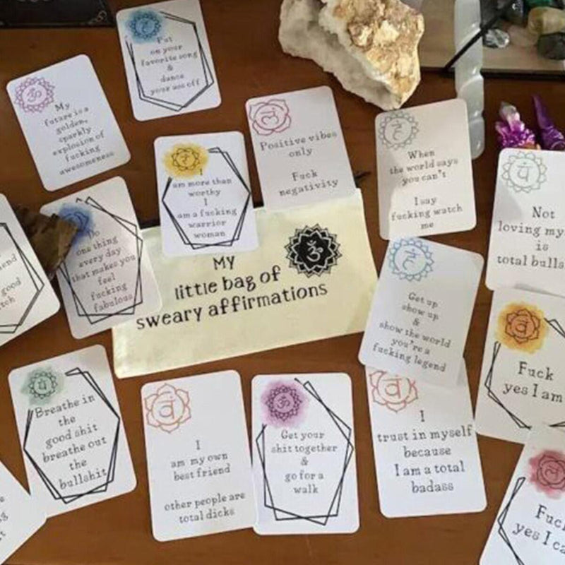16pcs Sweary Affirmation Cards, My Little Bag of Sweary Affirmations UK sale