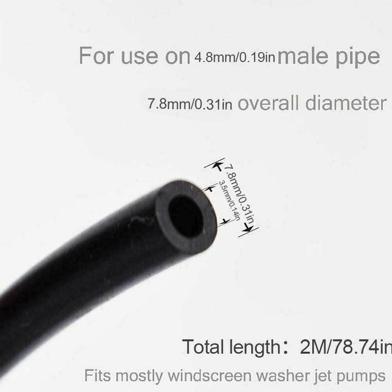 Black Rubber Tube Pipe Hose Windscreen Wiper Washer Jet O4U7