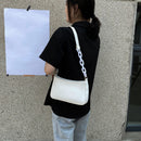 Women Solid Evening Clutch Shoulder Handbags PU Leather Totes Bags (White)