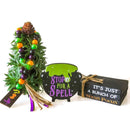Faux Book Stack Witches Cauldron Sign Tiered Tray Decor Bead Garland