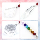 Crystal Ornaments 3 Pack Clear Glass Crystal Hanging Decoration with Chain