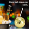 6pcs-600ml Disco Ball Cup Cocktail Nightclub Party Straw Wine Glass Mug