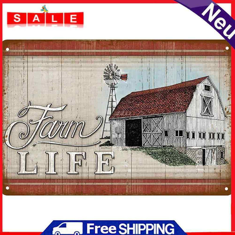 Farm Life Sheet Metal Drawing Metal Painting Tin Wall Home Poster Bedroom Sign