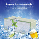 Ice Tray - Ice Cube Tray with Lid and Bin (3 Trays 1 Ice Bucket & Scoop)