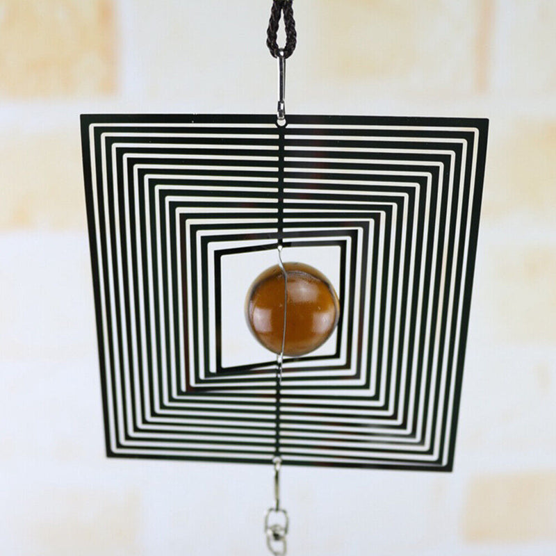 DIY Rotating Wind Chime Novelty Metal Hanging Sculpture Wind Chime Bell (C)