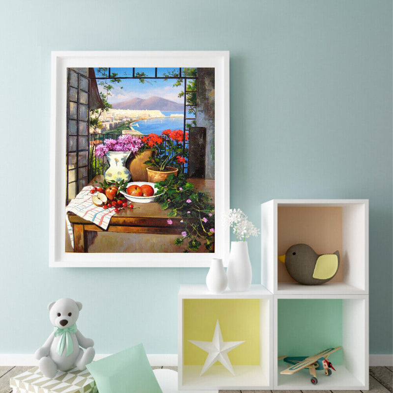 Table Flower Fruit Oil Paint By Numbers Kit DIY Frameless Drawing Picture Decor
