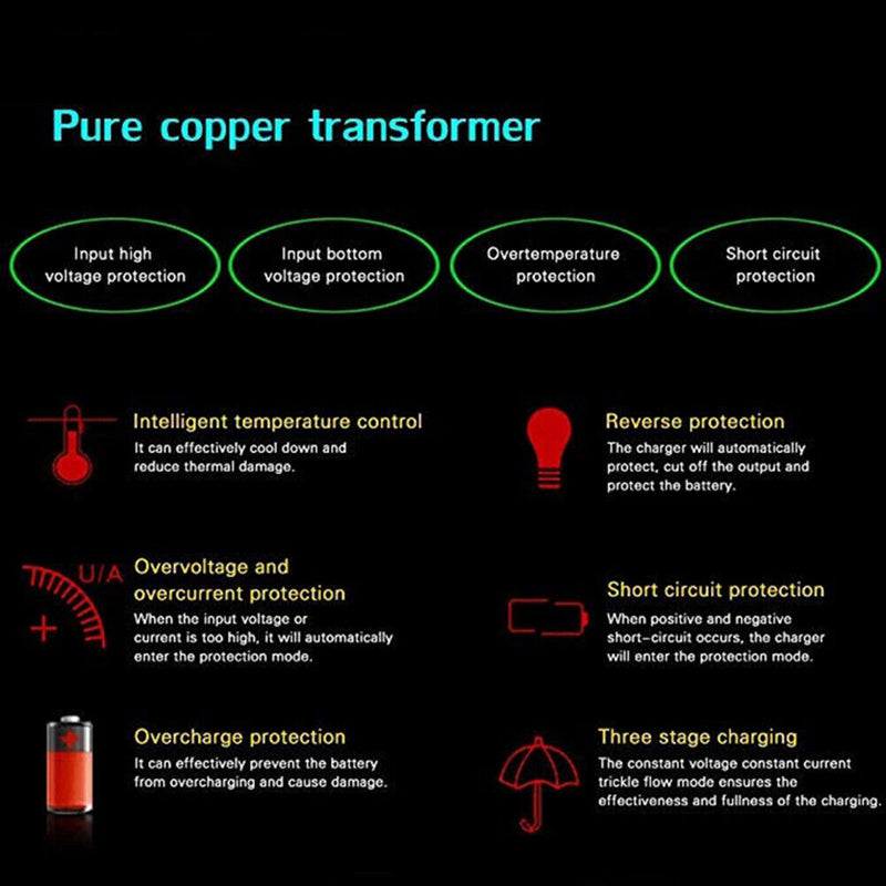 Lead-acid Battery Charger Led Display for Automotive Truck Motorcycle