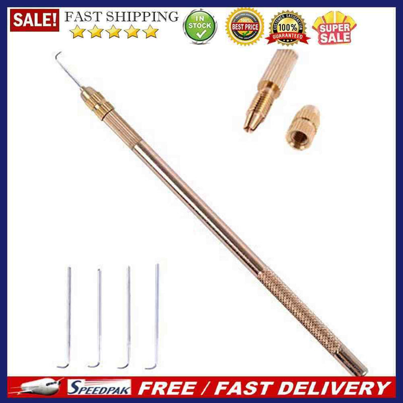 Lace Wig Needles Set Ventilating Holder with Copper Handle DIY Weaving Tools