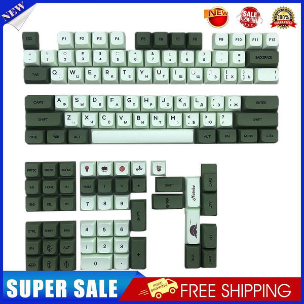 PBT Keycap for MX Switch Gaming Mechanical Keyboard Parts (Matcha Russian)