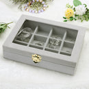 2017 Velvet Glass Jewelry Display Box Tray Holder Storage Box Organizer