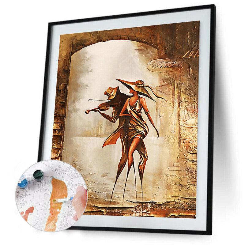 Oil Paint By Numbers Romantic Couples Coloring Picture Digital Drawing