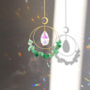 Suncatcher Crystal Moon Circle Chandelier Pendant Prism Hanging Lamp Ornament