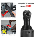 Electric 3/8'' Cordless Ratchet Right Angle Wrench Impact Power Tool 2 Batterys