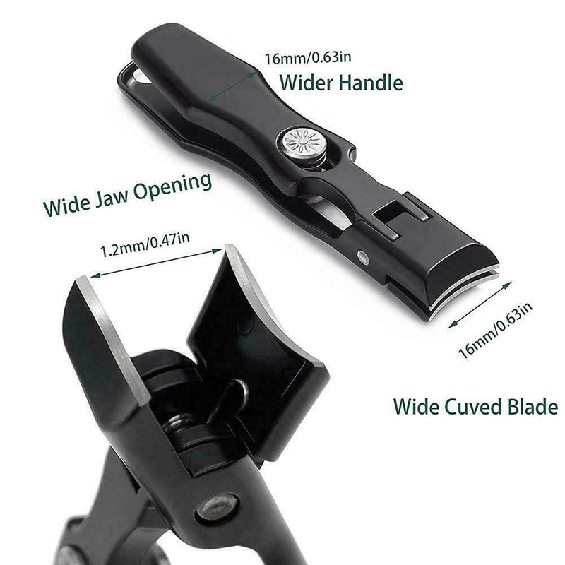 Nail clippers Black Matte Steel Fingernail & Thick C5X4 Toenail L1C1