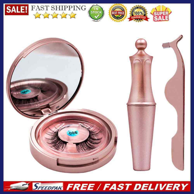 Long Lasting Liquid Eyeliner Easy to Wear Magnetic False Eyelashes Tweezer Se