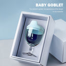 Baby Goblet No Spill Baby Sippy Cup Wine Glass for Baby Kid Party (Blue) Newly