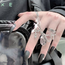 Punk Rings Cross Virgin Mary Pendant Open Finger Ring Multi-layer Chain