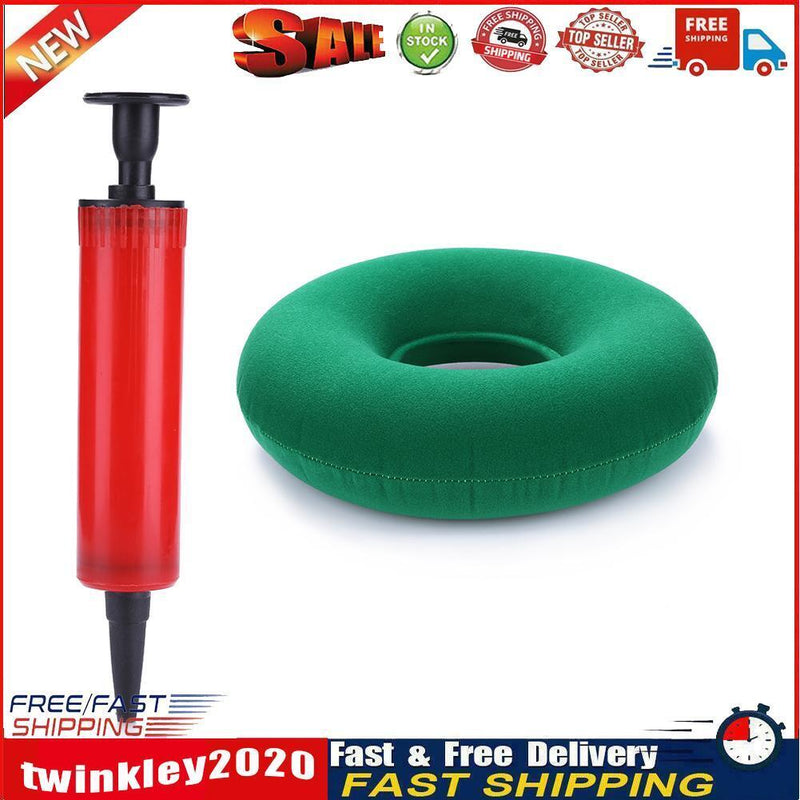 Hip Support Medical Hemorrhoid Seat Pad Inflatable Anti Bedsore (Green) Newly