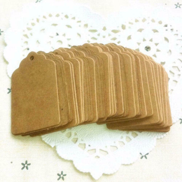 100Pcs Lot Blank Kraft Paper Tags Party Wedding Favor Label Price Gift_Card G5N5
