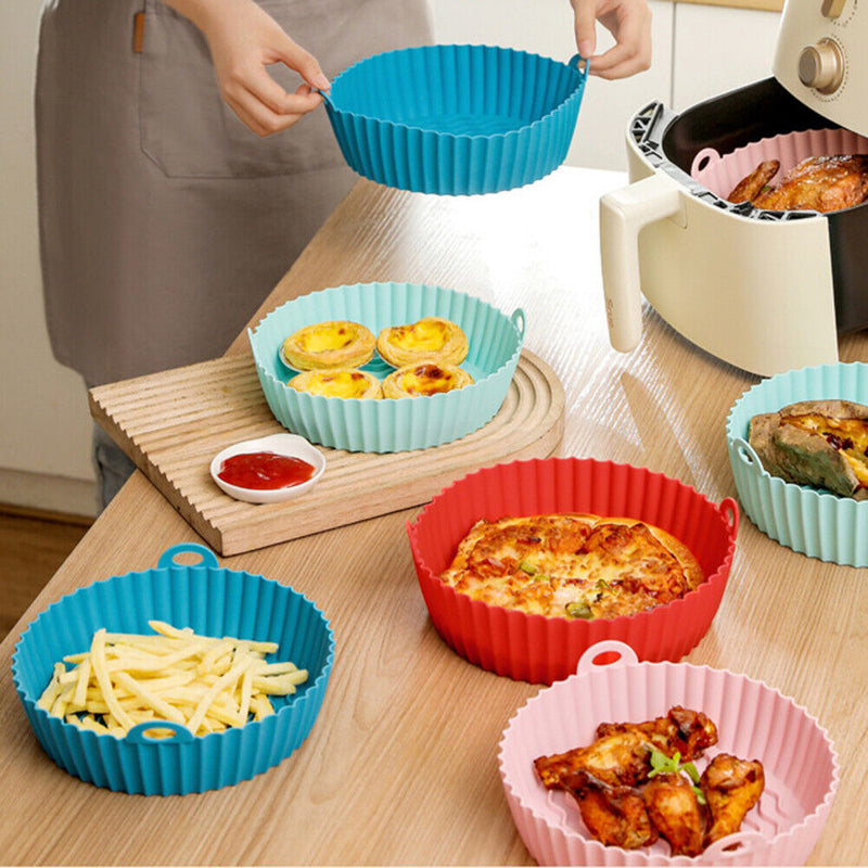 Silicone Air Fryers Basket Replacemen Grill Pan Bakeware for Oven Steamer Cooker