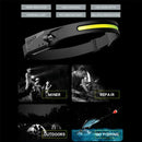 Head Torch Rechargeable Go Beam 230° Head Lamp Bar COB H7 LED Light Q1O2