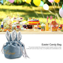 Cartoon Rabbit Ears Velvet Bags Candy Cookie Package Bag Organizer (Blue)