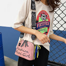 Women PU Leather Messenger Bags Girls Wide Shoulder Crossbody Bag Phone Purse