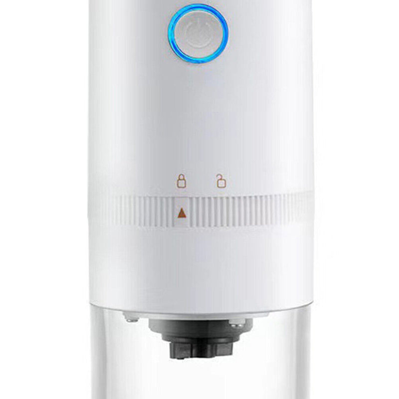Electric Coffee Grinder USB Rechargeable Auto Cafe Beans Grinding (White) Newly