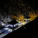 Solar Post Cap Lamp LED Waterproof Outdoor Deck Light Garden Decor (Black) Newly
