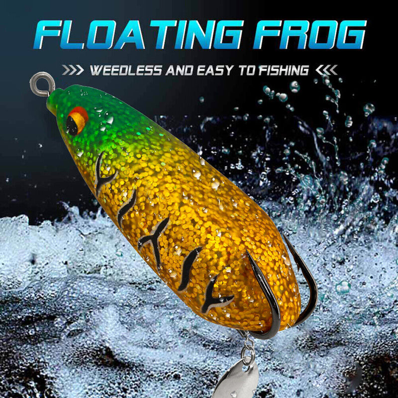 Reflective Sequins Frog Crankbait Fishing Lures 86mm 25g Artificial Wobbler B