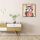 DIY Full Drill Painting Cute Cat Animal Round Diamond Rhinestone Drawing Decor