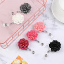 ID Name Card Clip Retractable Badge Reel Key Ring Badges Holder Rose Shape