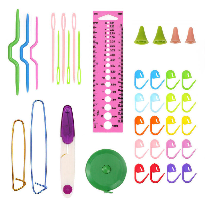 Sewing Knitting Crochet Tool Set with Soft Handle Hook Manual Crochet Tool Set