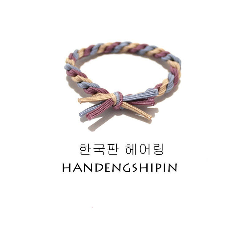 Women Girl Hair Accessories Hair Ring High Elastic Hair Tie Rope Hand-woven