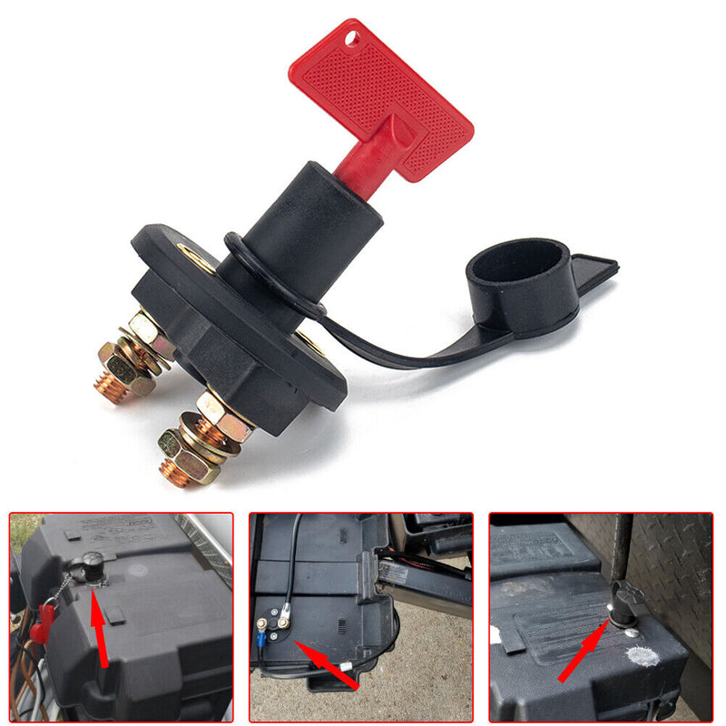 200A Car Battery Disconnect Switch Cut Off Switch Isolator with Dust Cover Newly
