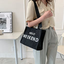 Women Canvas Shoulder Bag Large Capacity Letter Crossbody Messenger Handbags