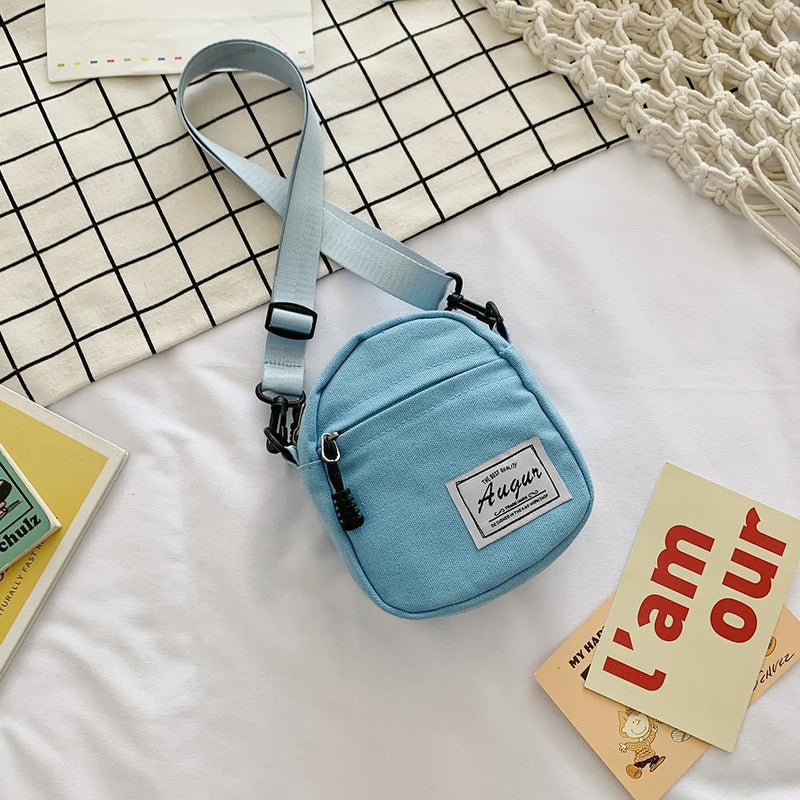 3pcs Women Canvas Patchwork Crossbody Bag Casual Mini Handbags (Blue)