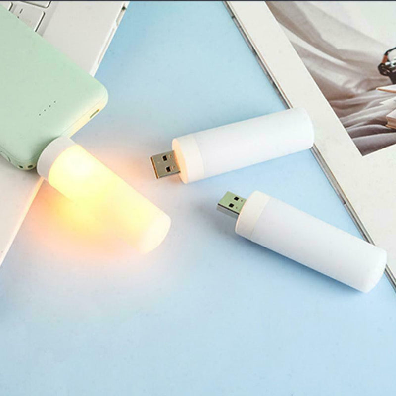 LED USB Flame Lamps Computer Mobile Power Charging Mini Portable Lights