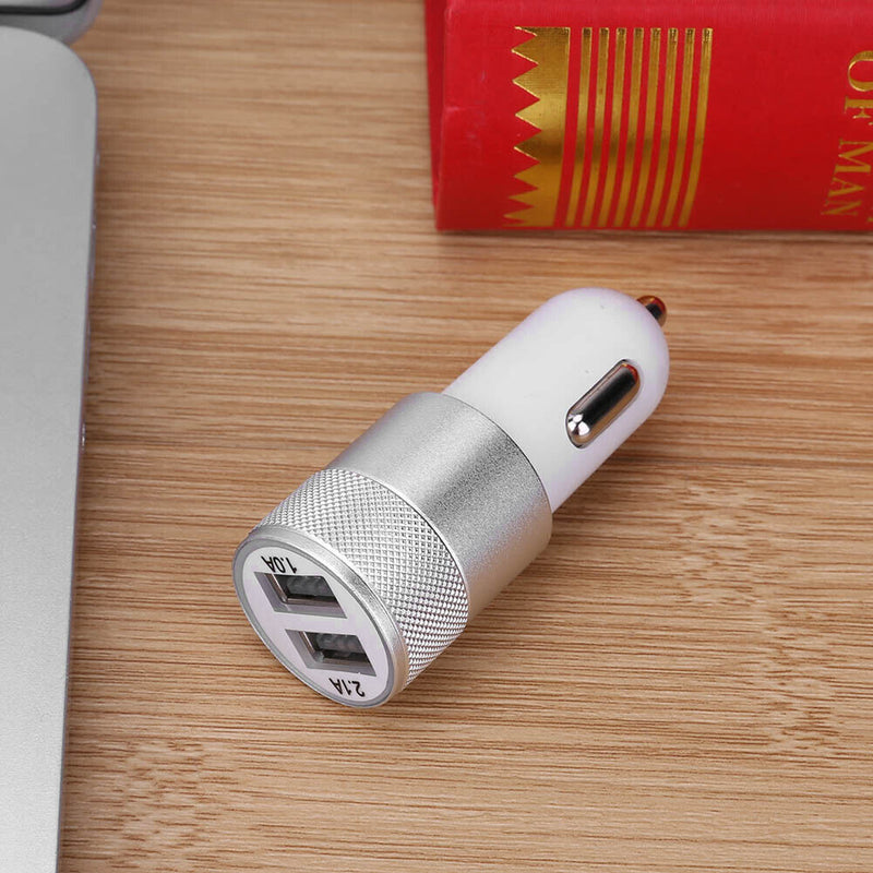 2.1A Car Chargers 2-Port Fast Charging Aluminum Phone Dual USB Charger Adapters