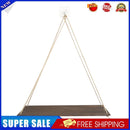 Wood Swing Hanging Rope Plant Pot Rack Indoor Outdoor Decor Shelves (B)