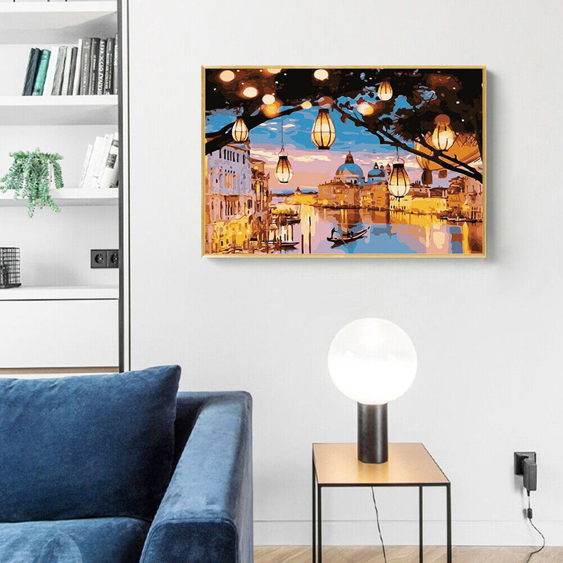 Venice Night View Oil Painting By Numbers Canvas Picture Set Kit No Frame