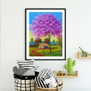 Hut under Tree Oil Paint By Numbers Kits Canvas Drawing DIY Coloring Picture Art