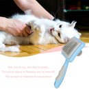 Pet Needle Comb Steel Pet Loose Hair Remover Brush Auto Epilation (Blue) Newly