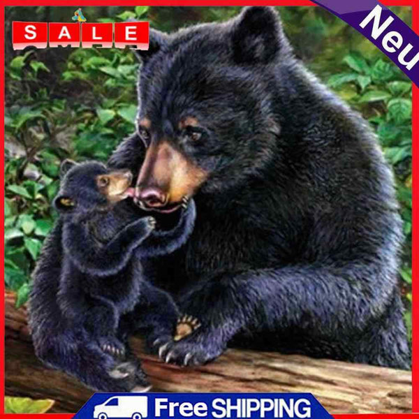 5D DIY Full Drill Diamond Painting Black Bear Embroidery Mosaic Handicraft Kit