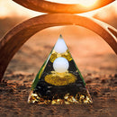 Crystal Orgone Pyramid Healing Reiki Chakra Stones Orgonite Pyramid 6cm (E)