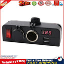 Cigarette Lighter Socket USB Car Charger Voltmeter with Rocker Switch+Wire Newly