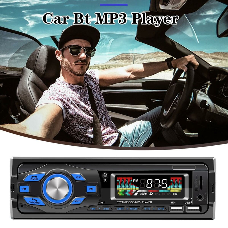 1Din Car Radio Stereo Bluetooth FM Audio Head Unit Player MP3/USB/SD/AUX In-Dash