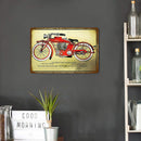 Motorcycle Sheet Metal Drawing Metal Painting Tin Wall Home Poster Bedroom Sign